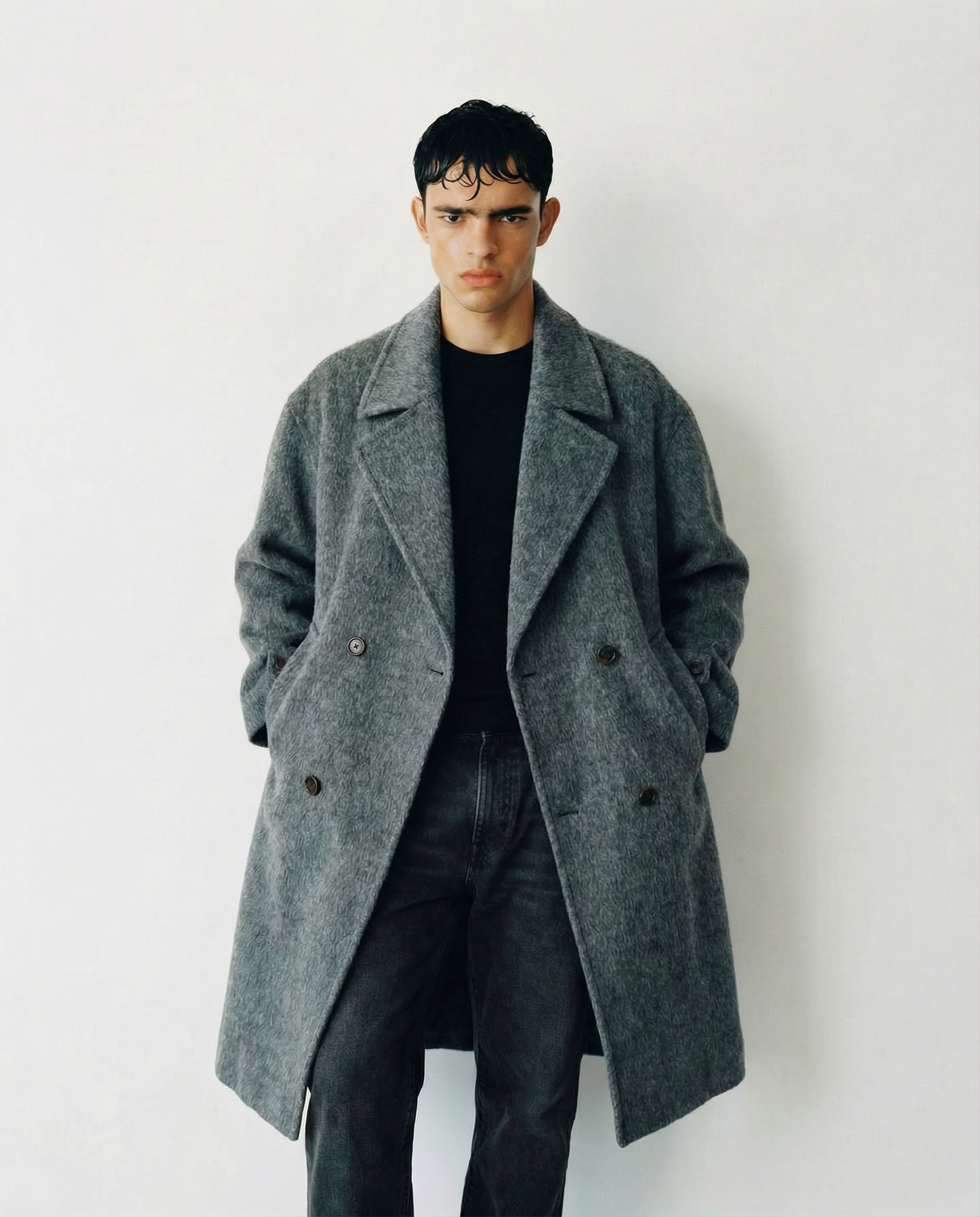 Grey Double Breasted Coat